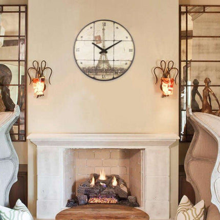 Vintage nástěnné hodiny Eiffelova věž