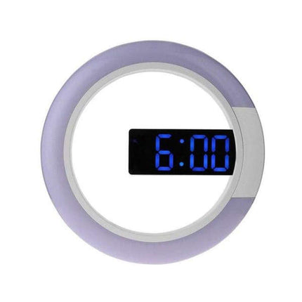 Kulaté digitální hodiny se světelným kroužkem