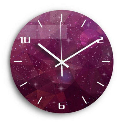 Tiché nástěnné hodiny s motivem galaxie