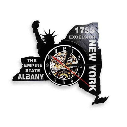 Vinylové hodiny tvar státu New York