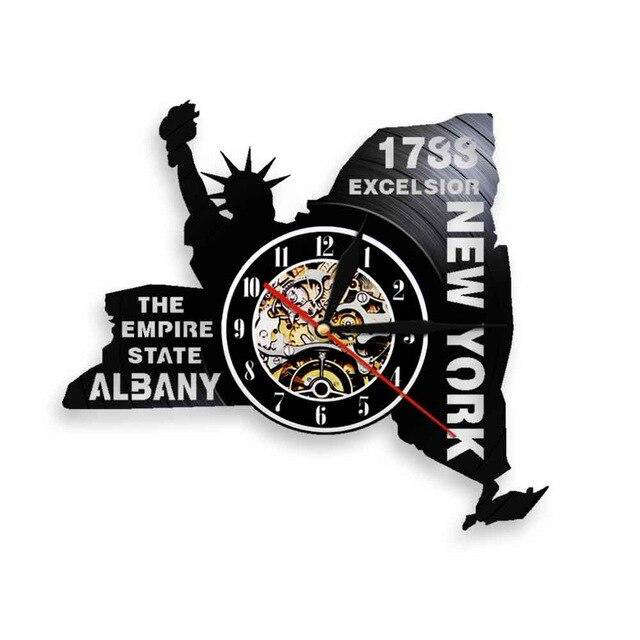 Vinylové hodiny tvar státu New York