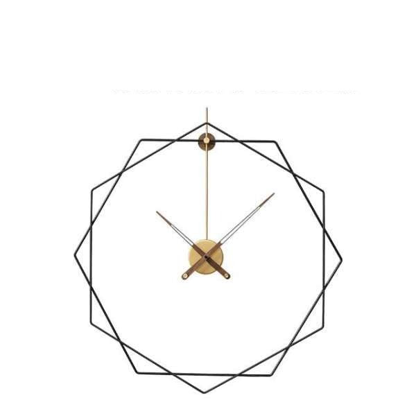 Geometrické kovové hodiny ve tvaru čtyřlístku