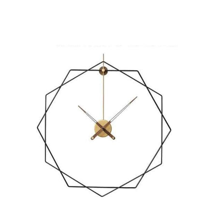 Geometrické kovové hodiny ve tvaru čtyřlístku