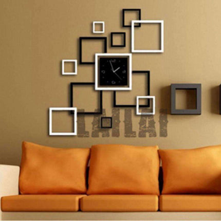 Nalepovací hodiny na zeď čtvercový design