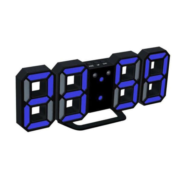 Bílé 3D LED nástěnné digitální hodiny