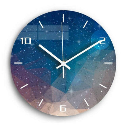 Tiché nástěnné hodiny s motivem galaxie