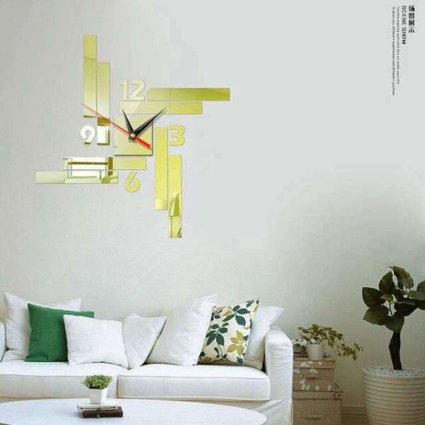 Moderní nalepovací hodiny obdélníkového tvaru