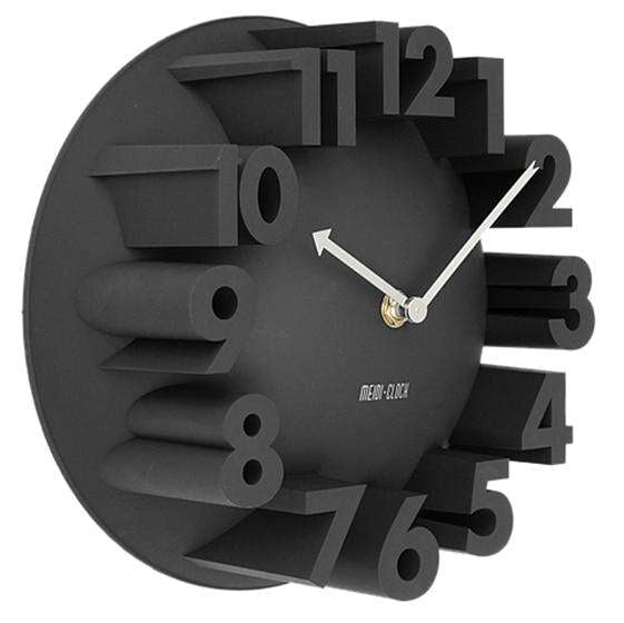 Designové nástěnné hodiny s 3D číslicemi