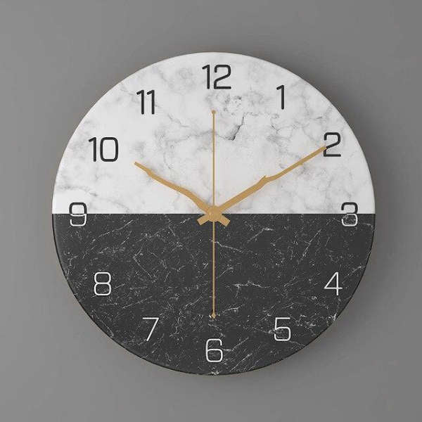 Designové hodiny na zeď mramorový efekt