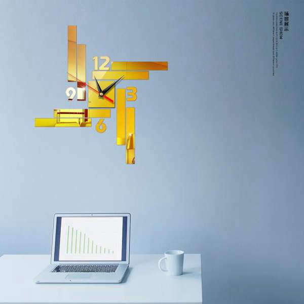 Moderní nalepovací hodiny obdélníkového tvaru