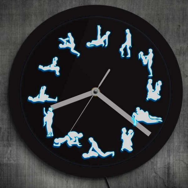 Nástěnné hodiny Kamasutra s LED osvětlením