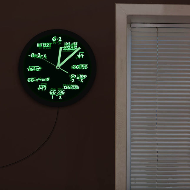 Nástěnné LED hodiny s matematickými vzorci