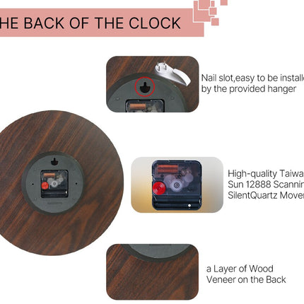 Klasické dřevěné hodiny v retro designu