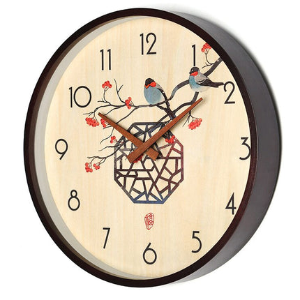 Dřevěné hodiny s malbou bambusu Asie