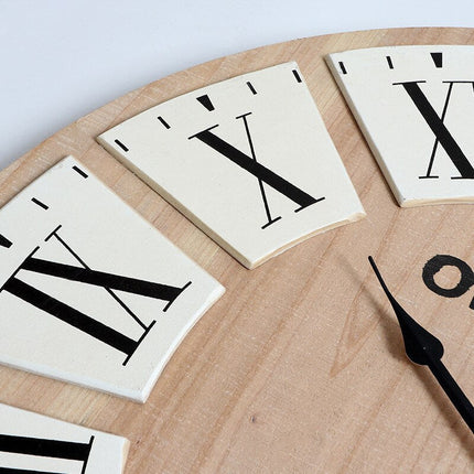 Dřevěné vintage nástěnné hodiny Old Town