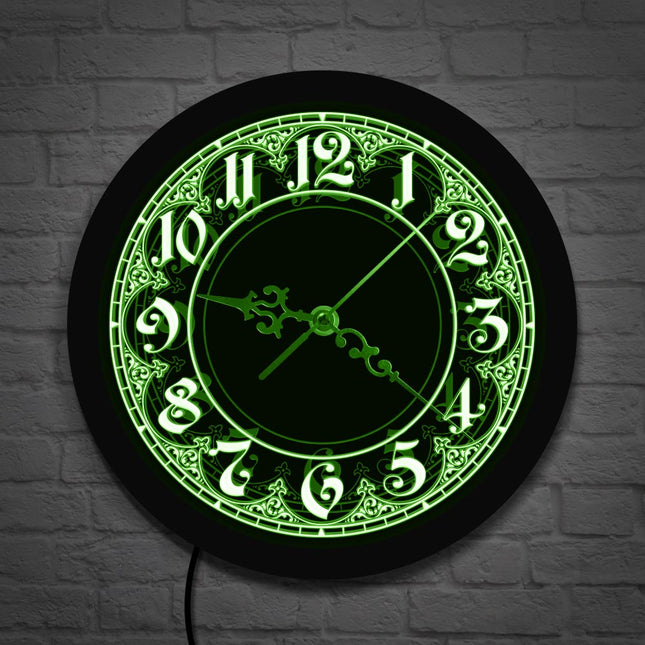 Svítící LED hodiny s arabským ornamentem