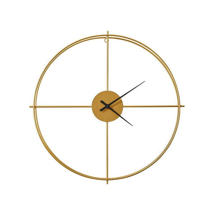 Minimalistické zlaté kovové nástěnné hodiny