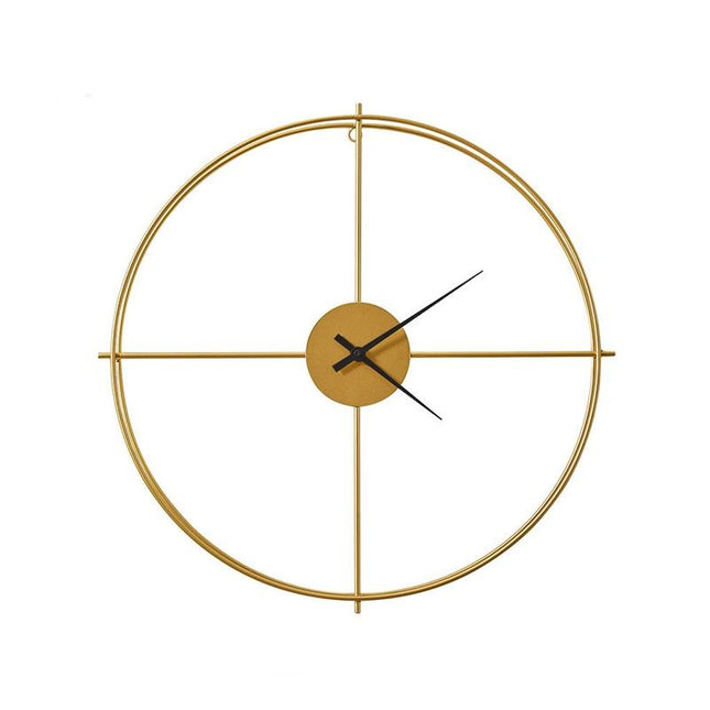 Minimalistické zlaté kovové nástěnné hodiny