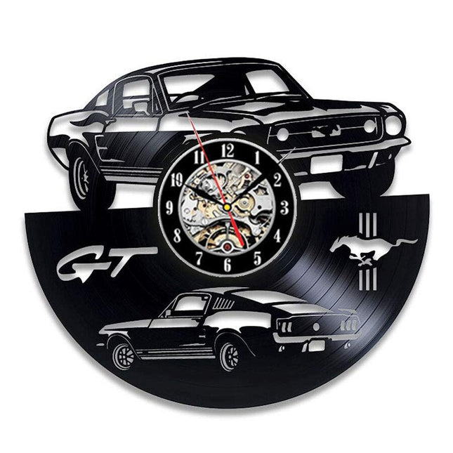 Vinylové hodiny pro fanoušky Ford Mustang