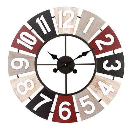 Dřevěné vintage nástěnné hodiny Old Town