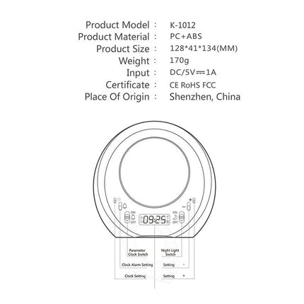 Futuristický budík a noční lampa měsíc