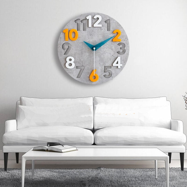 Moderní hodiny do kuchyně betonový design