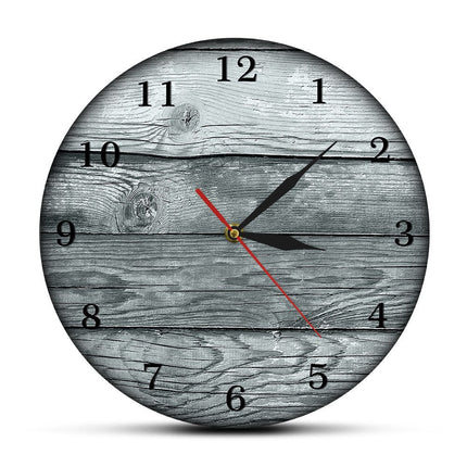 Barevné nástěnné hodiny s imitací dřeva