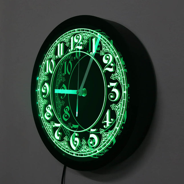 Svítící LED hodiny s arabským ornamentem