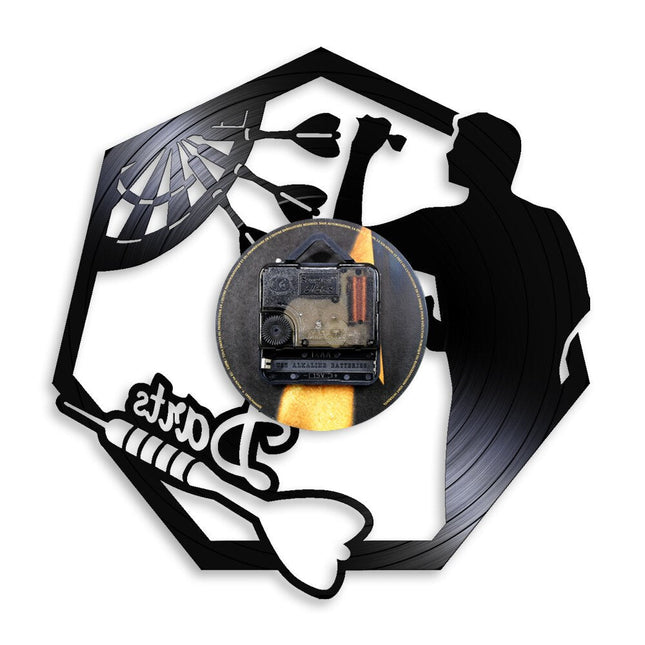 Originální vinylové hodiny pro hráče šipek