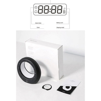 Futuristický budík a noční lampa měsíc