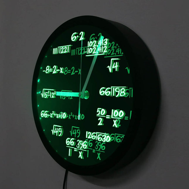 Nástěnné LED hodiny s matematickými vzorci