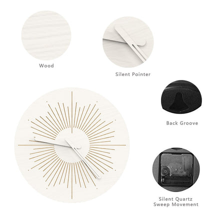 Designové nástěnné hodiny ve tvaru slunce