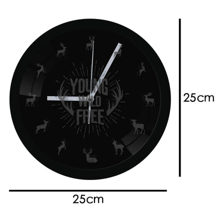 Myslivecké LED hodiny s motivem jelena
