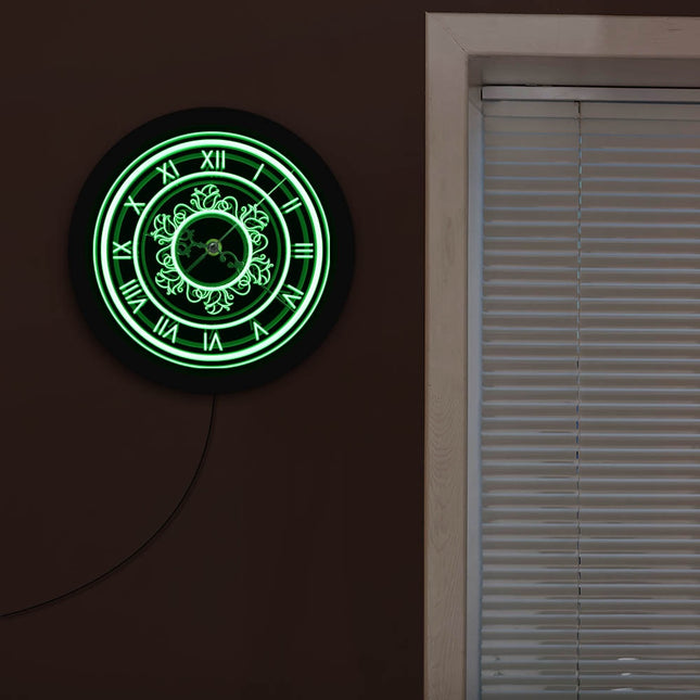 Retro nástěnné hodiny s LED osvětlením