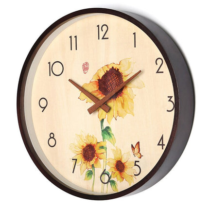 Dřevěné hodiny s malbou bambusu Asie