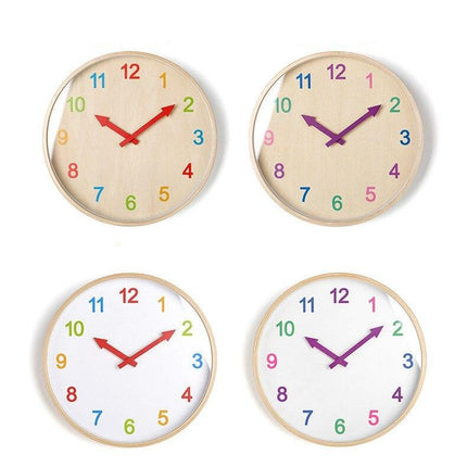 Dětské dřevěné hodiny s barevnými čísly