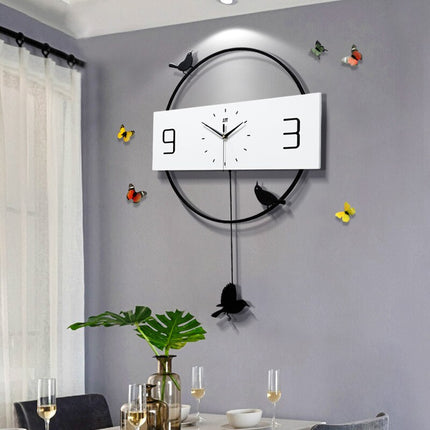 Minimalistické hodiny na zeď s ptáčky
