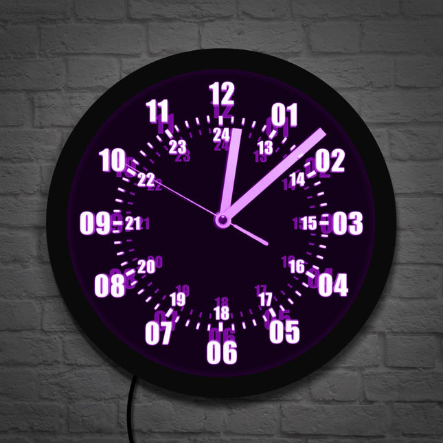 Vojenské nástěnné LED hodiny 24h ciferník