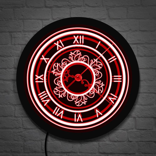 Retro nástěnné hodiny s LED osvětlením