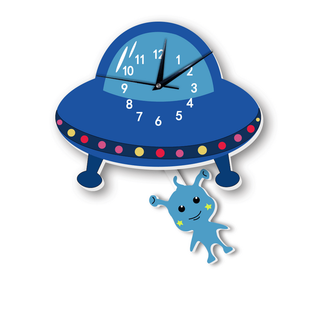 Dětské kyvadlové hodiny ve tvaru UFO