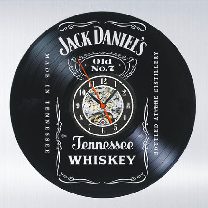 Hodiny z vinylové desky Jack Daniel's