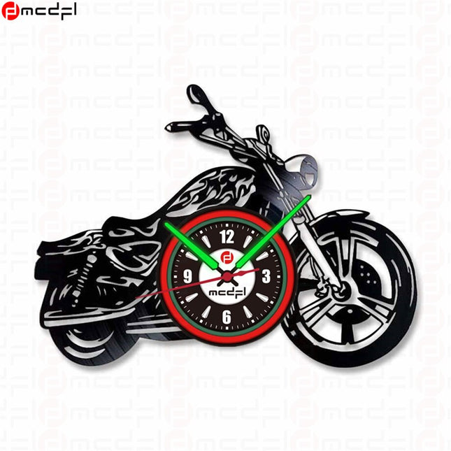 Nástěnné hodiny motokros červené a zelené