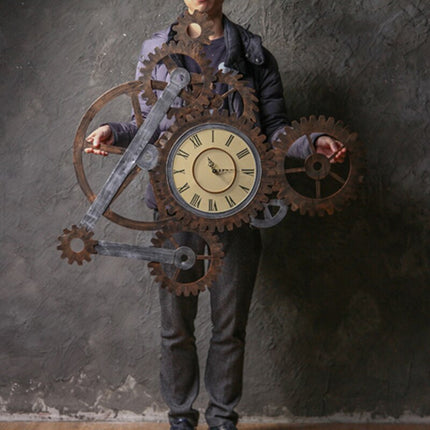 Steampunk nástěnné hodiny s mechanismem