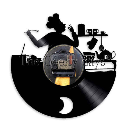 Vinylové nástěnné hodiny pro kuchaře