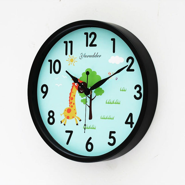 Dětské kulaté hodiny se žirafou