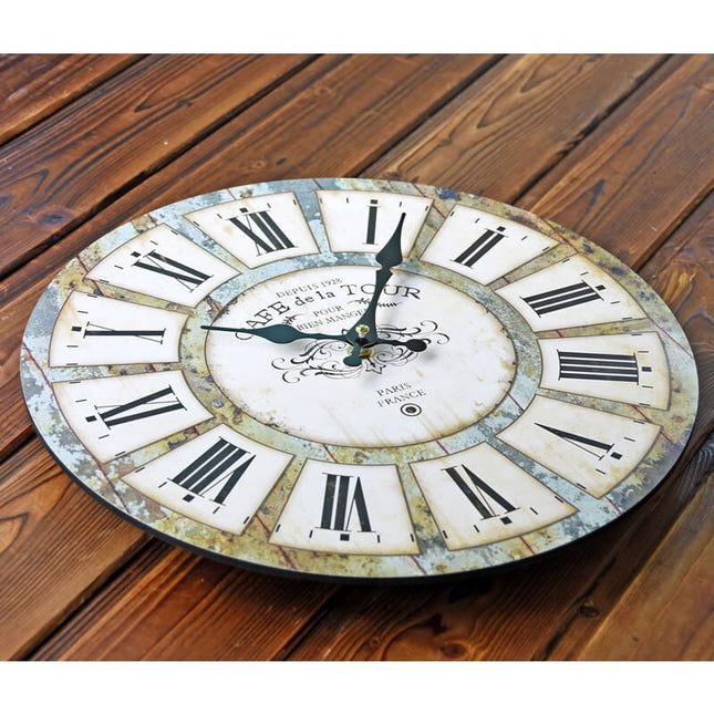 Velké retro hodiny s římskými číslicemi