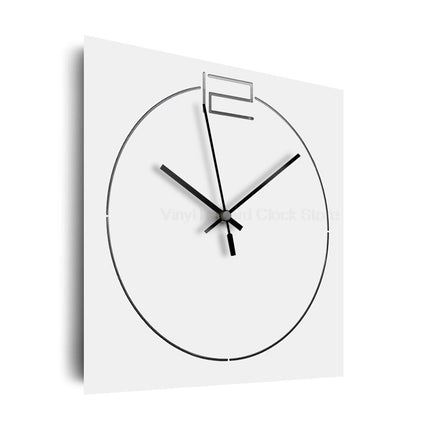 Bílé minimalistické čtvercové nástěnné hodiny