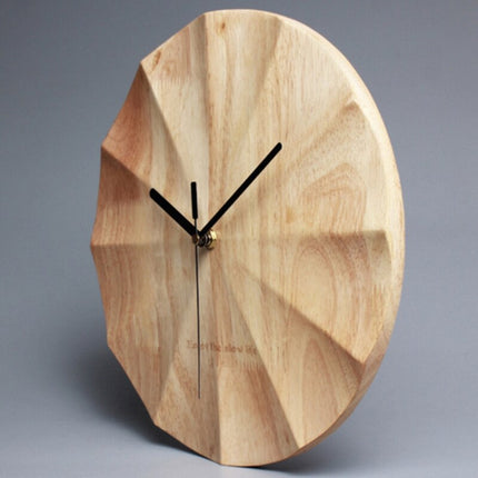 Geometrické dřevěné hodiny na zeď