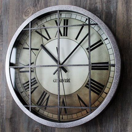 Kulaté železné industriální nástěnné hodiny