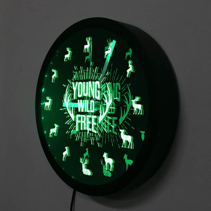 Myslivecké LED hodiny s motivem jelena